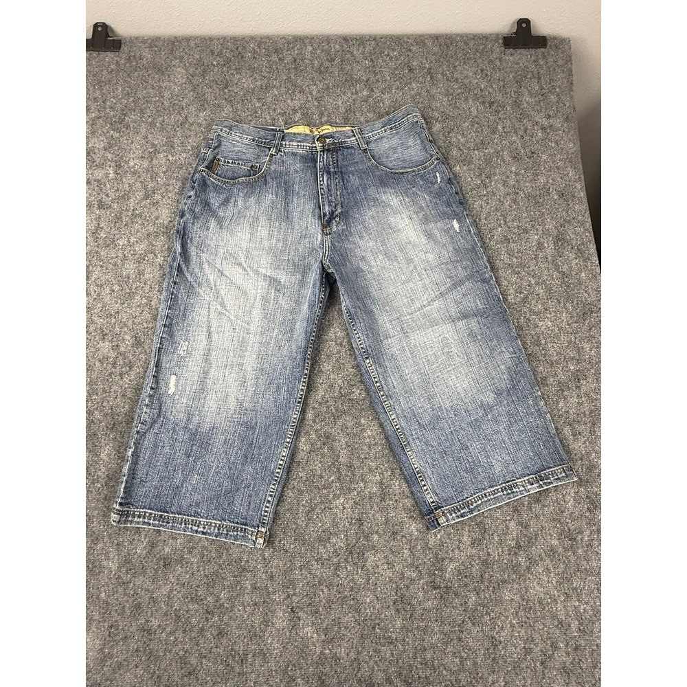 Pepe Jeans London Benny Denim Capris Med Rags Distressed Wide Leg Size 40 NWT